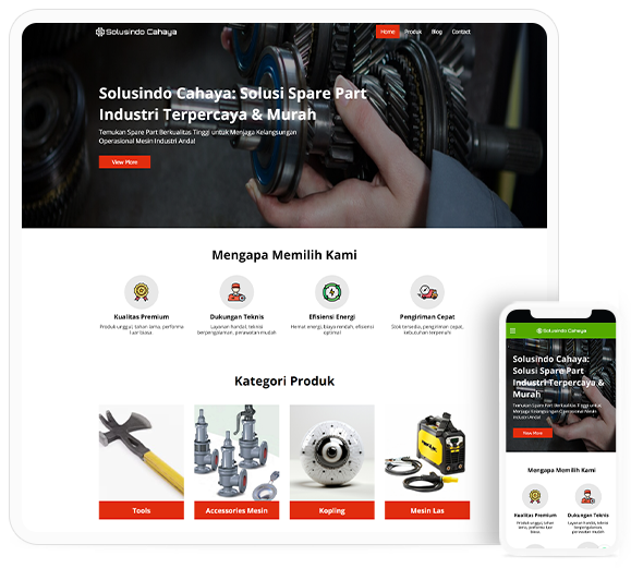 Industrial machine sparepart website